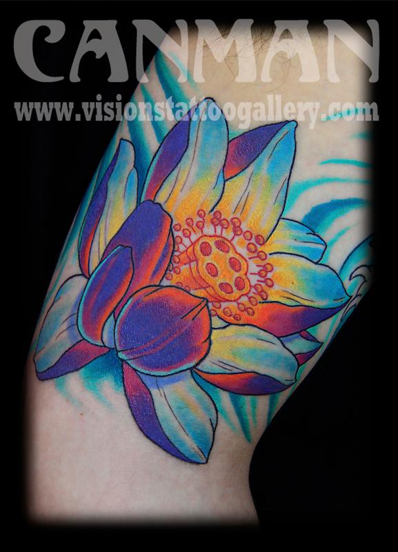 japanese lotus flower by Canman TattooNOW